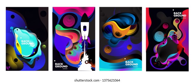 set of banner templates. universe. space. space trip. design. vector illustration.