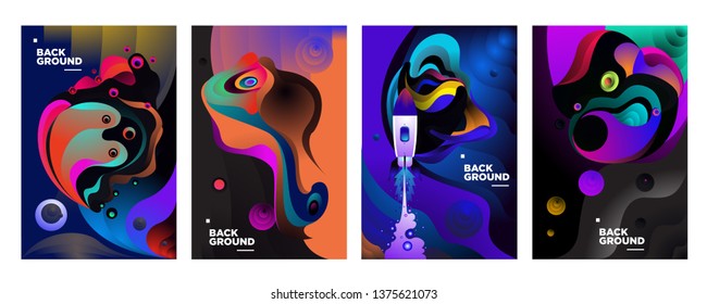 set of banner templates. universe. space. space trip. design. vector illustration.