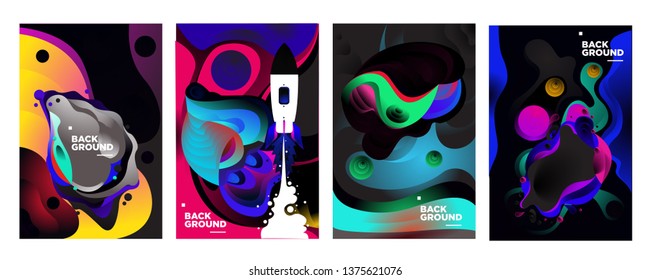 set of banner templates. universe. space. space trip. design. vector illustration.