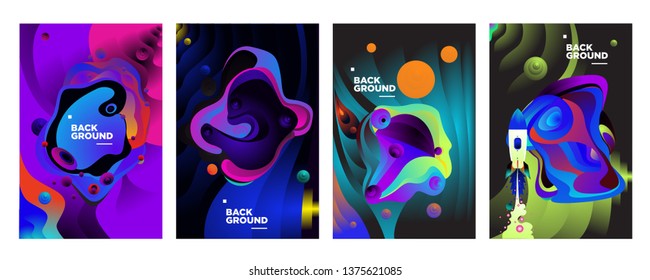set of banner templates. universe. space. space trip. design. vector illustration.