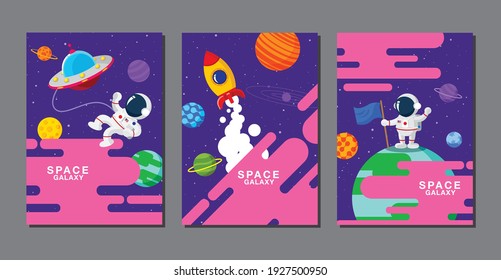 set of banner templates. universe. space. space galaxy, design. vector illustration 