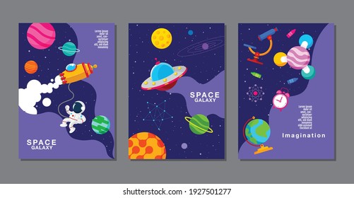 set of banner templates. universe. space. space galaxy, design. vector illustration 