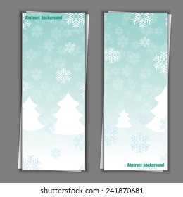 Set of banner templates with winter background. Eps10 Vector illustration