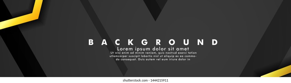 Set banner vector with hexagon gold color and black background. suitable for any background. cover design in EPS 10. space for text

