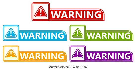 Establecer símbolo de advertencia de Anuncio. Ilustración vectorial de diseño de etiquetas de símbolos de advertencia	