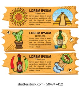 Set banner Wild West and American Indians. Design elements for the desktop and virtual games.