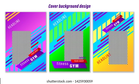 Set banners a4 format with colorful geometric shapes. Vertical  gradient vector, illustration can use for website, mobile app, poster, flyer, gift card, header page, web design.