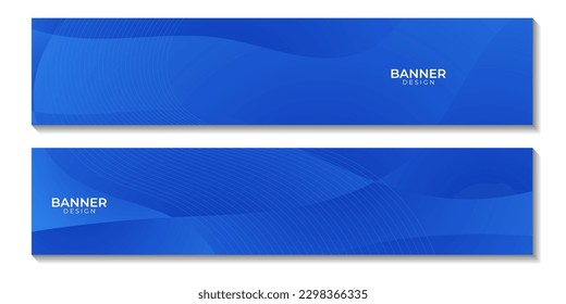 set of banners abstract blue wave colorful gradient background