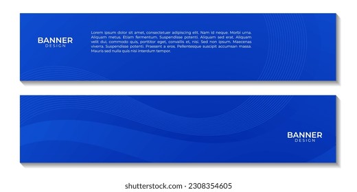 conjunto de banners. fondo de degradado de onda azul abstracto