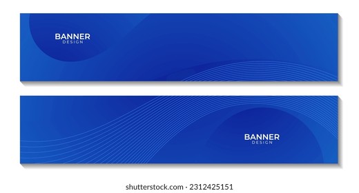 set of banners abstract blue wave gradient background for business