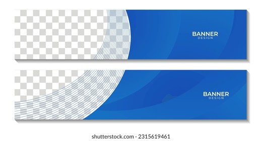 conjunto de banners fondo abstracto de degradado de onda azul con área de espacio de copia para el negocio