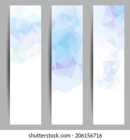 Set of banners with abstract geometrical triangles