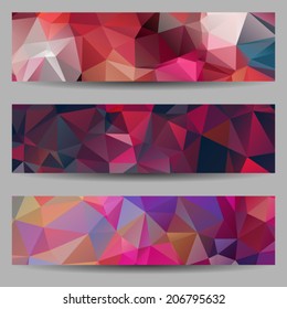 Set of banners with abstract geometrical triangles
