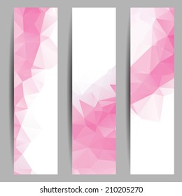 Set of banners with abstract geometrical triangles