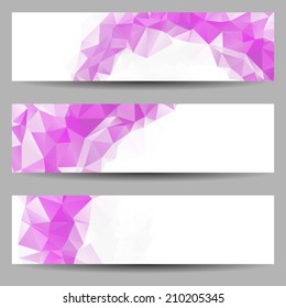 Set of banners with abstract geometrical triangles