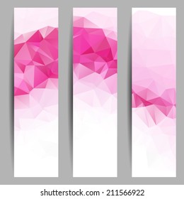 Set of banners with abstract geometrical triangles