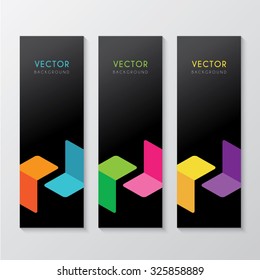 a set of banners with abstract graphic