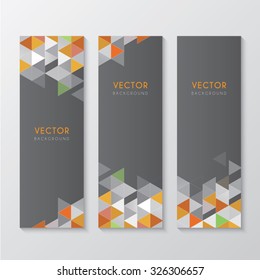 a set of banners with abstract graphic