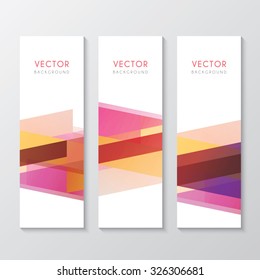 a set of banners with abstract graphic
