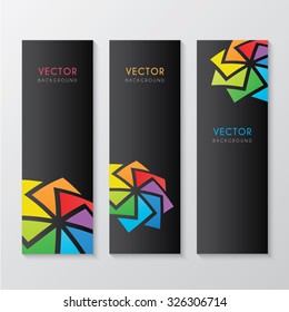 a set of banners with abstract graphic