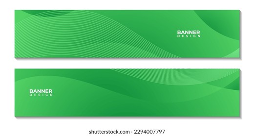 a set of banners abstract green organic colorful background with lines. vector illustration.