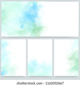 set banners, abstract headers with blue deliquescent blots