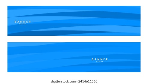 set of banners with abstract light blue striped colorful background