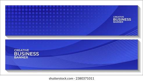 conjunto de banners con fondo abstracto de degradado de onda azul moderno
