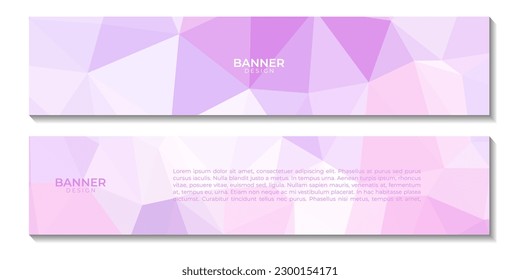 set of banners abstract pink purple geometric triangles background for business