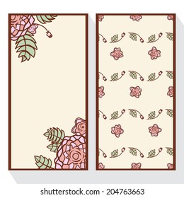 Set of banners with  abstract roses. Event design template. Flat