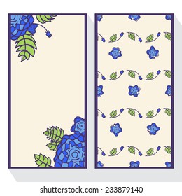 Set of banners with  abstract roses. Event design template. Flat