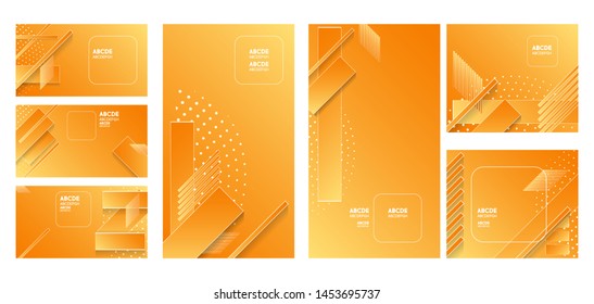 Set banners of abstract summer background or autumn posting template on colorful patterns