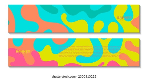 set of banners abstract vector colorful organic summer background
