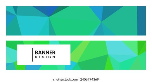 set of banners with abstract vibrant colorful background with triangles