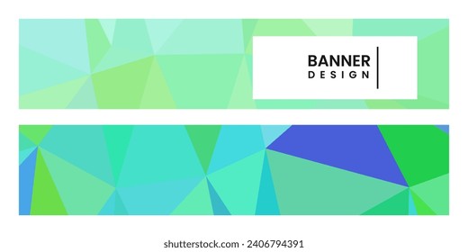 set of banners with abstract vibrant colorful background with triangles