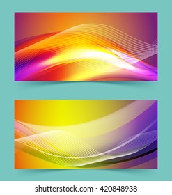 Set of banners in abstract wavy