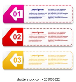 Set of banners with arrows on white background