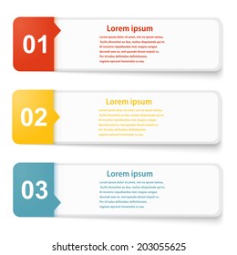 Set of banners with arrows on white background