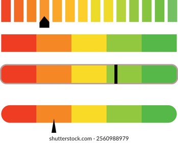 set of banners with arrows peed metering or rating