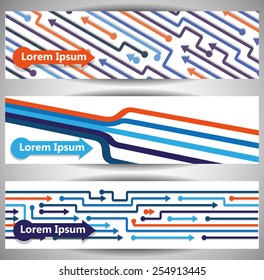 Set of banners with arrows  vector illustration