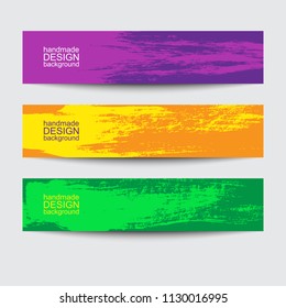 Set of banners. Artistic backgrounds.Abstract strokes of paint.