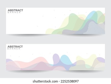 set of banners with background