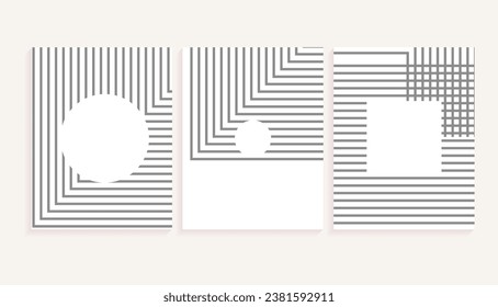 set of banners  background with grey stripes and place for text