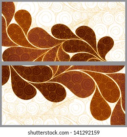 Set of banners with a beautiful brown pattern