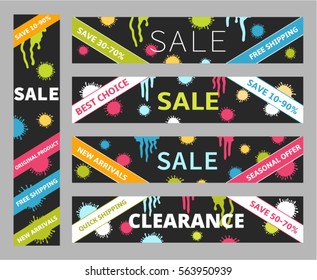 Set of banners with blots 