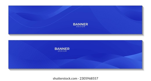 set of banners blue wave background for business