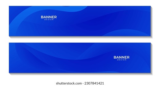 set of banners. blue wave gradeint abstract background