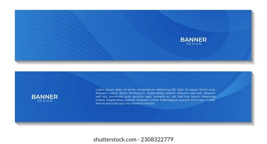 set of banners. blue wave gradient background for business.