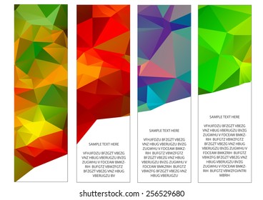 set of banners with bright triangles