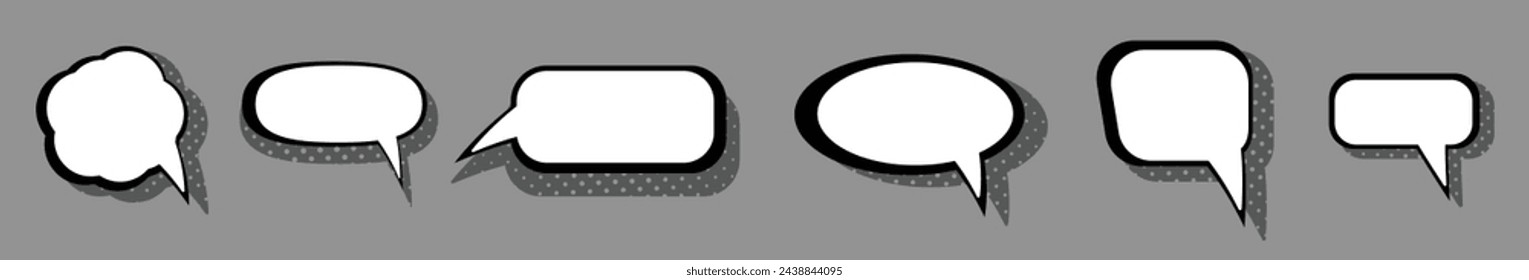 conjunto de pancartas, burbuja para texto, en blanco, cuadro de diálogo